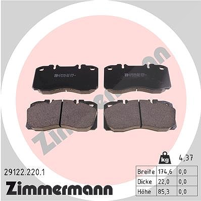 Zimmermann Bremsbelagsatz, Scheibenbremse [Hersteller-Nr. 29122.220.1] für Iveco