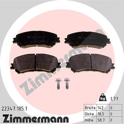 Zimmermann Bremsbelagsatz, Scheibenbremse [Hersteller-Nr. 22347.185.1] für Renault