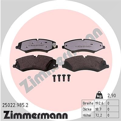 Zimmermann Bremsbelagsatz, Scheibenbremse [Hersteller-Nr. 25022.985.2] für Land Rover