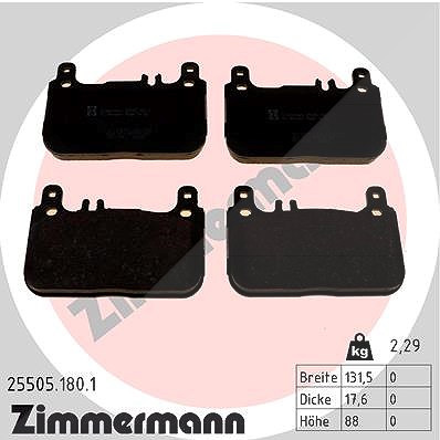 Zimmermann Bremsbelagsatz, Scheibenbremse [Hersteller-Nr. 25505.180.1] für Mercedes-Benz