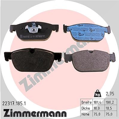 Zimmermann Bremsbelagsatz, Scheibenbremse [Hersteller-Nr. 22317.185.1] für Volvo, Polestar