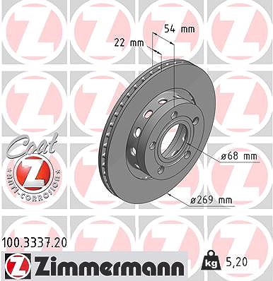Zimmermann Bremsscheibe [Hersteller-Nr. 100.3337.20] für VW, Audi