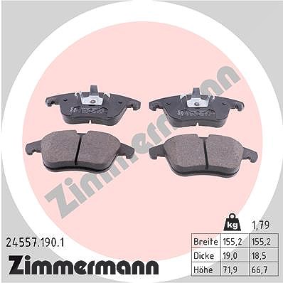 Zimmermann Bremsbelagsatz, Scheibenbremse [Hersteller-Nr. 24557.190.1] für Ds (capsa), Peugeot, Ds, Citroën, Opel, Vauxhall