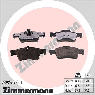 Zimmermann Bremsbelagsatz, Scheibenbremse [Hersteller-Nr. 23924.980.1] für Mercedes-Benz