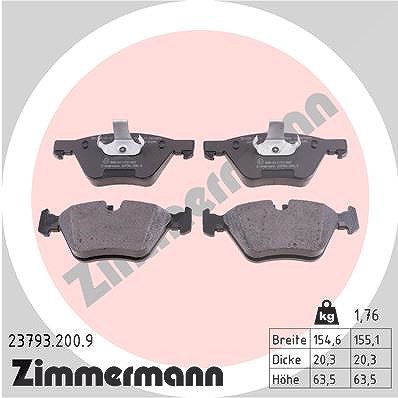 Zimmermann Bremsbelagsatz, Scheibenbremse [Hersteller-Nr. 23793.200.9] für BMW