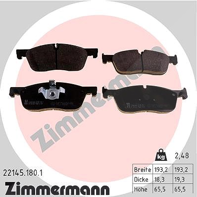 Zimmermann Bremsbelagsatz, Scheibenbremse [Hersteller-Nr. 22145.180.1] für Land Rover, Jaguar
