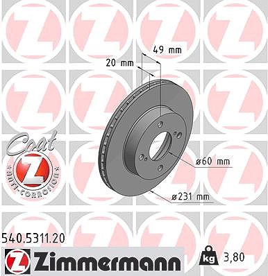 Zimmermann Bremsscheibe [Hersteller-Nr. 540.5311.20] für Suzuki