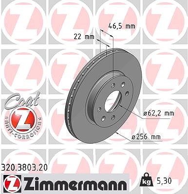Zimmermann Bremsscheibe [Hersteller-Nr. 320.3803.20] für Kia, Hyundai