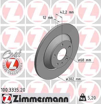 Zimmermann Bremsscheibe [Hersteller-Nr. 100.3335.20] für Audi