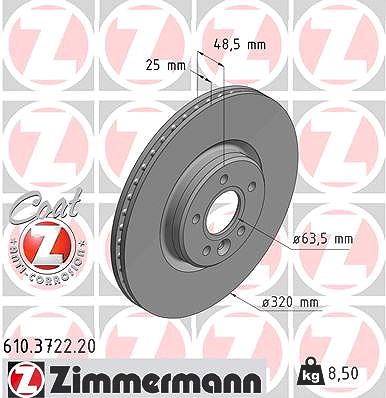 Zimmermann Bremsscheibe [Hersteller-Nr. 610.3722.20] für Volvo