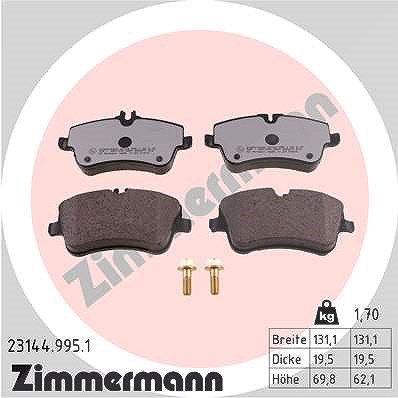 Zimmermann Bremsbelagsatz, Scheibenbremse [Hersteller-Nr. 23144.995.1] für Mercedes-Benz