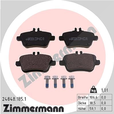 Zimmermann Bremsbelagsatz, Scheibenbremse [Hersteller-Nr. 24848.185.1] für Mercedes-Benz