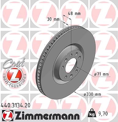 Zimmermann Bremsscheibe [Hersteller-Nr. 440.3134.20] für Citroën, Peugeot, Ds, Vauxhall, Opel