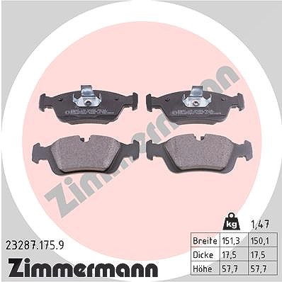 Zimmermann Bremsbelagsatz, Scheibenbremse [Hersteller-Nr. 23287.175.9] für BMW