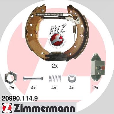 Zimmermann Bremsbackensatz [Hersteller-Nr. 20990.114.9] für Peugeot, Citroën