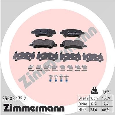 Zimmermann Bremsbeläge hinten (Satz) [Hersteller-Nr. 25603.175.2] für Ford