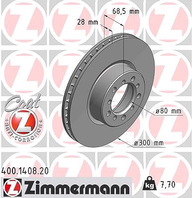 Zimmermann Bremsscheibe [Hersteller-Nr. 400.1408.20] für Mercedes-Benz