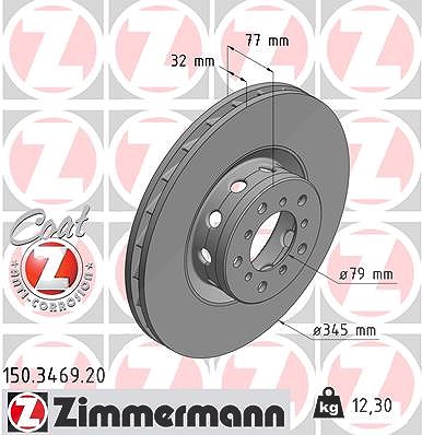 Zimmermann 1x Bremsscheibe Vorderachse Rechts [Hersteller-Nr. 150.3469.20] für BMW