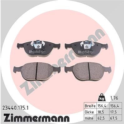 Zimmermann Bremsbelagsatz, Scheibenbremse [Hersteller-Nr. 23440.175.1] für Ford