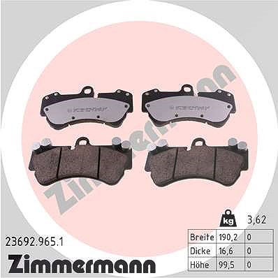 Zimmermann Bremsbelagsatz, Scheibenbremse [Hersteller-Nr. 23692.965.1] für VW, Porsche