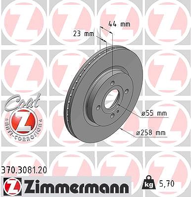 Zimmermann Bremsscheibe [Hersteller-Nr. 370.3081.20] für Mazda