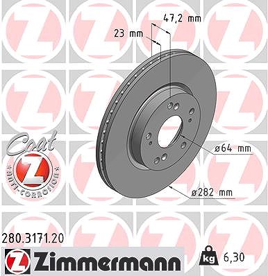 Zimmermann Bremsscheibe [Hersteller-Nr. 280.3171.20] für Honda