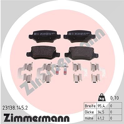 Zimmermann Bremsbelagsatz, Scheibenbremse [Hersteller-Nr. 23138.145.2] für Mercedes-Benz