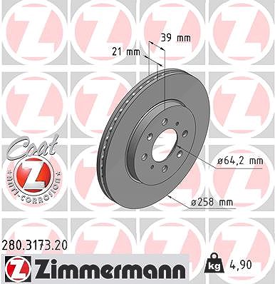 Zimmermann Bremsscheibe [Hersteller-Nr. 280.3173.20] für Honda
