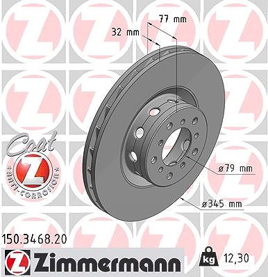 Zimmermann 1x Bremsscheibe Vorderachse Links [Hersteller-Nr. 150.3468.20] für BMW