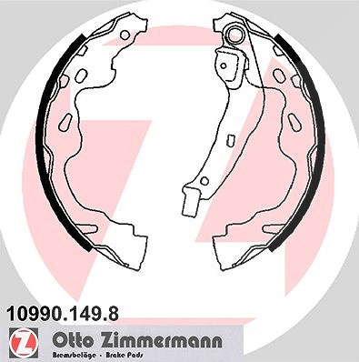 Zimmermann Bremsbackensatz [Hersteller-Nr. 10990.149.8] für Peugeot, Vauxhall, Opel, Toyota, Suzuki, Citroën