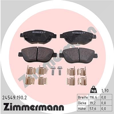 Zimmermann Bremsbelagsatz, Scheibenbremse [Hersteller-Nr. 24549.190.2] für Fiat, Opel
