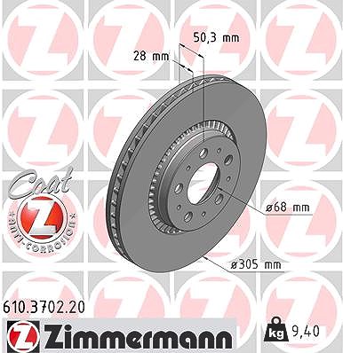 Zimmermann Bremsscheibe [Hersteller-Nr. 610.3702.20] für Volvo