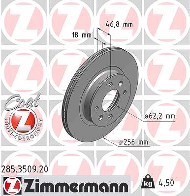 Zimmermann Bremsscheibe [Hersteller-Nr. 285.3509.20] für Hyundai