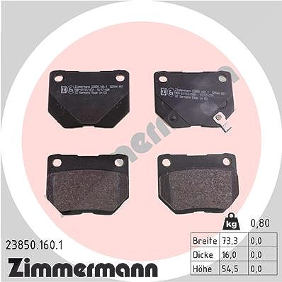 Zimmermann Bremsbelagsatz, Scheibenbremse [Hersteller-Nr. 23850.160.1] für Subaru