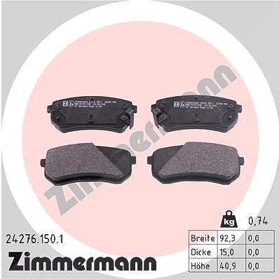 Zimmermann Bremsbelagsatz, Scheibenbremse [Hersteller-Nr. 24276.150.1] für Kia, Hyundai