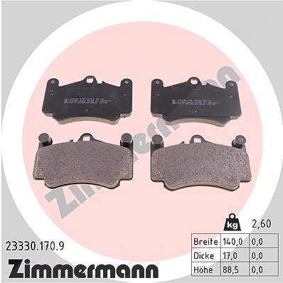 Zimmermann Bremsbelagsatz, Scheibenbremse [Hersteller-Nr. 23330.170.9] für Porsche