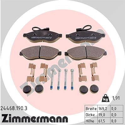 Zimmermann Bremsbeläge vorne (Satz) [Hersteller-Nr. 24468.190.3] für Peugeot, Citroën, Fiat