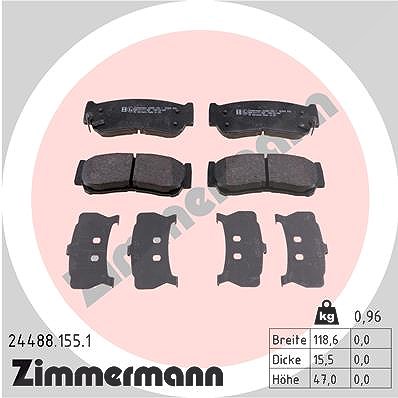 Zimmermann Bremsbelagsatz, Scheibenbremse [Hersteller-Nr. 24488.155.1] für Hyundai