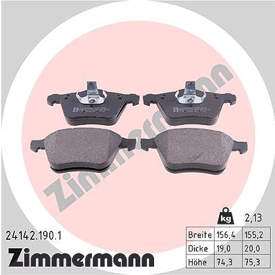 Zimmermann Bremsbeläge vorne (Satz) [Hersteller-Nr. 24142.190.1] für Land Rover, Volvo, Ford