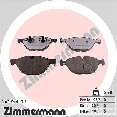 Zimmermann Bremsbelagsatz, Scheibenbremse [Hersteller-Nr. 24172.900.1] für BMW