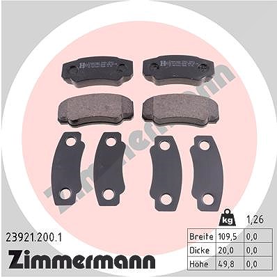 Zimmermann Bremsbelagsatz, Scheibenbremse [Hersteller-Nr. 23921.200.1] für Peugeot, Citroën, Fiat