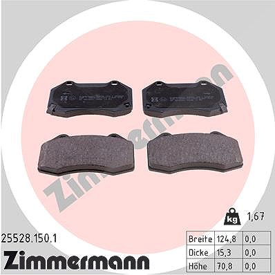 Zimmermann Bremsbelagsatz, Scheibenbremse [Hersteller-Nr. 25528.150.1] für Vauxhall, Opel