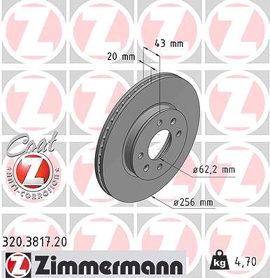 Zimmermann Bremsscheibe [Hersteller-Nr. 320.3817.20] für Kia