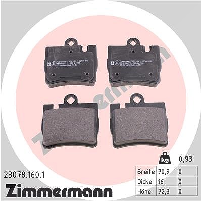 Zimmermann Bremsbelagsatz, Scheibenbremse [Hersteller-Nr. 23078.160.1] für Mercedes-Benz