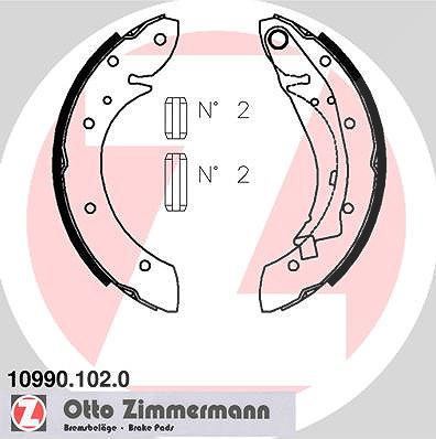 Zimmermann Bremsbackensatz [Hersteller-Nr. 10990.102.0] für Peugeot, Citroën, Renault