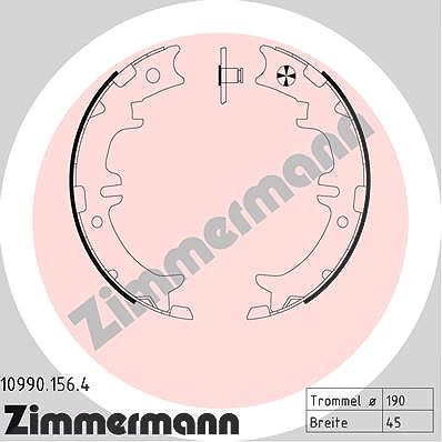 Zimmermann Bremsbackensatz, Feststellbremse [Hersteller-Nr. 10990.156.4] für Toyota, Lexus