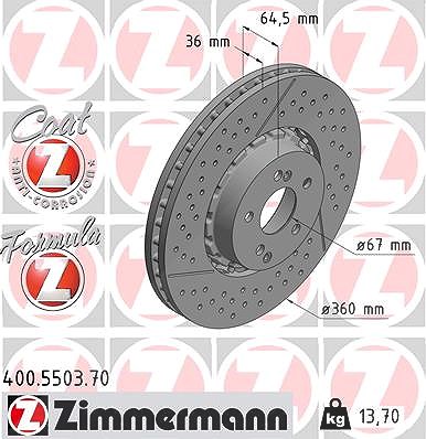 Zimmermann Bremsscheibe [Hersteller-Nr. 400.5503.70] für Mercedes-Benz
