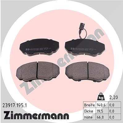 Zimmermann Bremsbelagsatz, Scheibenbremse [Hersteller-Nr. 23917.195.1] für Peugeot, Citroën, Fiat