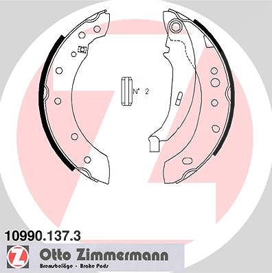 Zimmermann Bremsbackensatz, Feststellbremse [Hersteller-Nr. 10990.137.3] für Renault, Peugeot, Citroën, Mazda