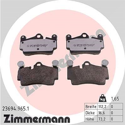 Zimmermann Bremsbelagsatz, Scheibenbremse [Hersteller-Nr. 23694.965.1] für VW, Audi, Porsche
